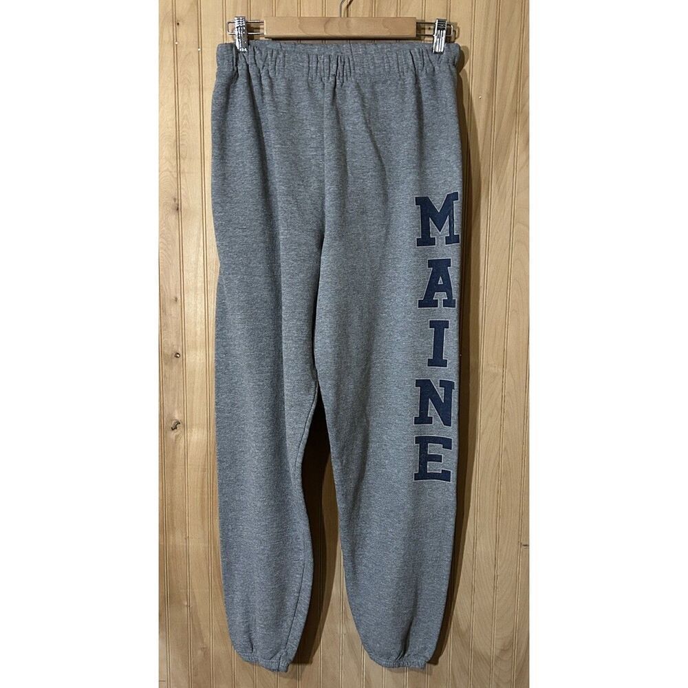 Jerzees NuBlend Sweatpants Small Gray Drawstring Waist Classic Sweats - Maine
